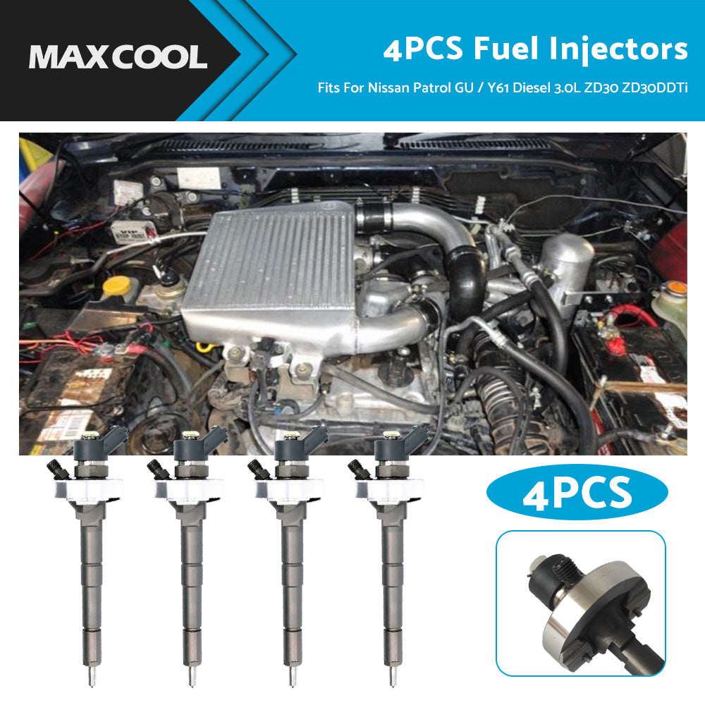 {{ 4PCS Fuel Injectors Fits For Nissan Patrol GU  or  Y61 Diesel 3. 0L ZD30 ZD30DDTi }} - Buy Car Parts Online at {{ Kaka Auto Parts }}.