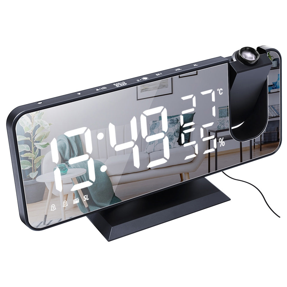 Projection on Ceiling Digital Dual Alarm Clock Bedroom Radio LED Big Screen