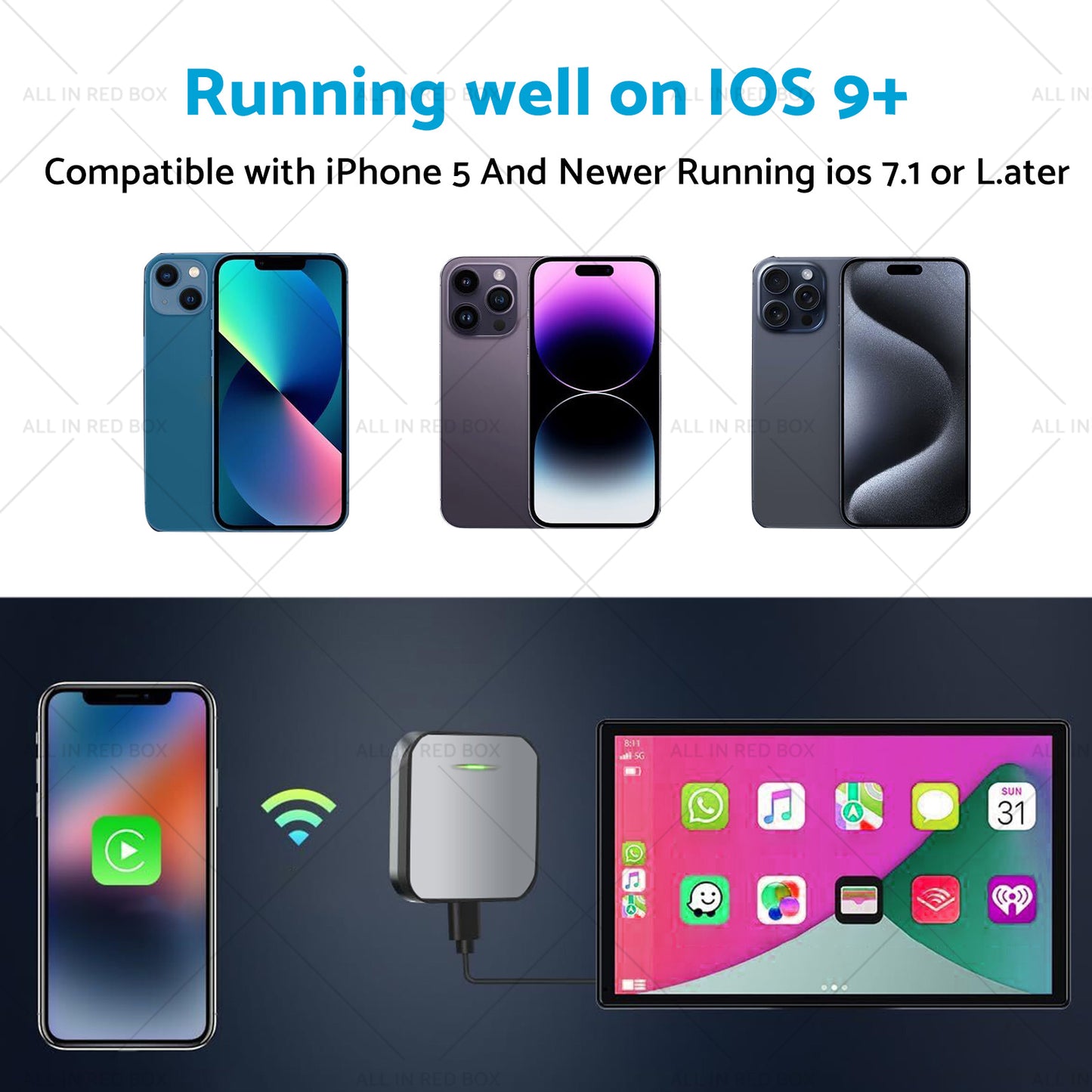 {{ Gray Bluetooth USB Wireless Receiver Suitable for Apple CarPlay Adapter }} - Buy Car Parts Online at {{ Kaka Auto Parts }}.