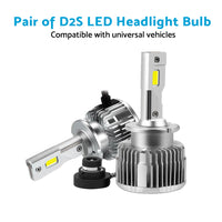 Pair of D2S LED Headlight Bulbs HID Conversion Kit 6000K White Plug  and  Play 90W