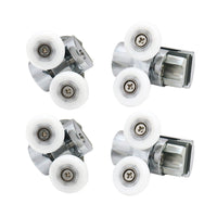 Shower Door Roller 4x Zinc Alloy Twin Top & Bottom Runners Wheel 23mm Suitable For Sliding Doors