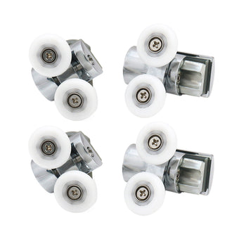 compare product Shower Door Roller 4x Zinc Alloy Twin Top & Bottom Runners Wheel 23mm Suitable For Sliding Doors