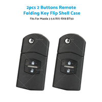 {{ 2Pcs x2 Button Remote Flip Key Car Shell Case Cover For Mazda 3 5 6 RX7 RX8 BT50 }} - Buy Car Parts Online at {{ Kaka Auto Parts }}.