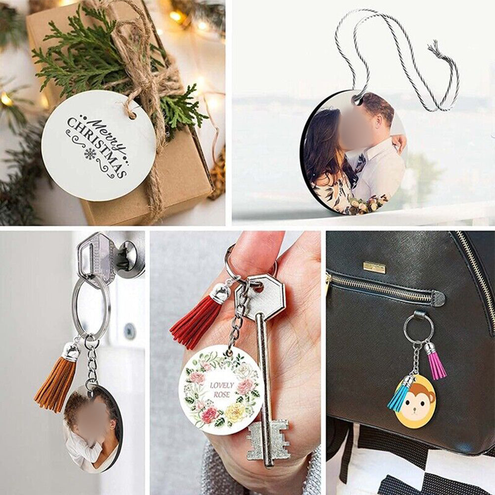 Bulk Keychain Ornament Set 150PCS Sublimation Blank Keychains Suitable For Crafts & Jewelry
