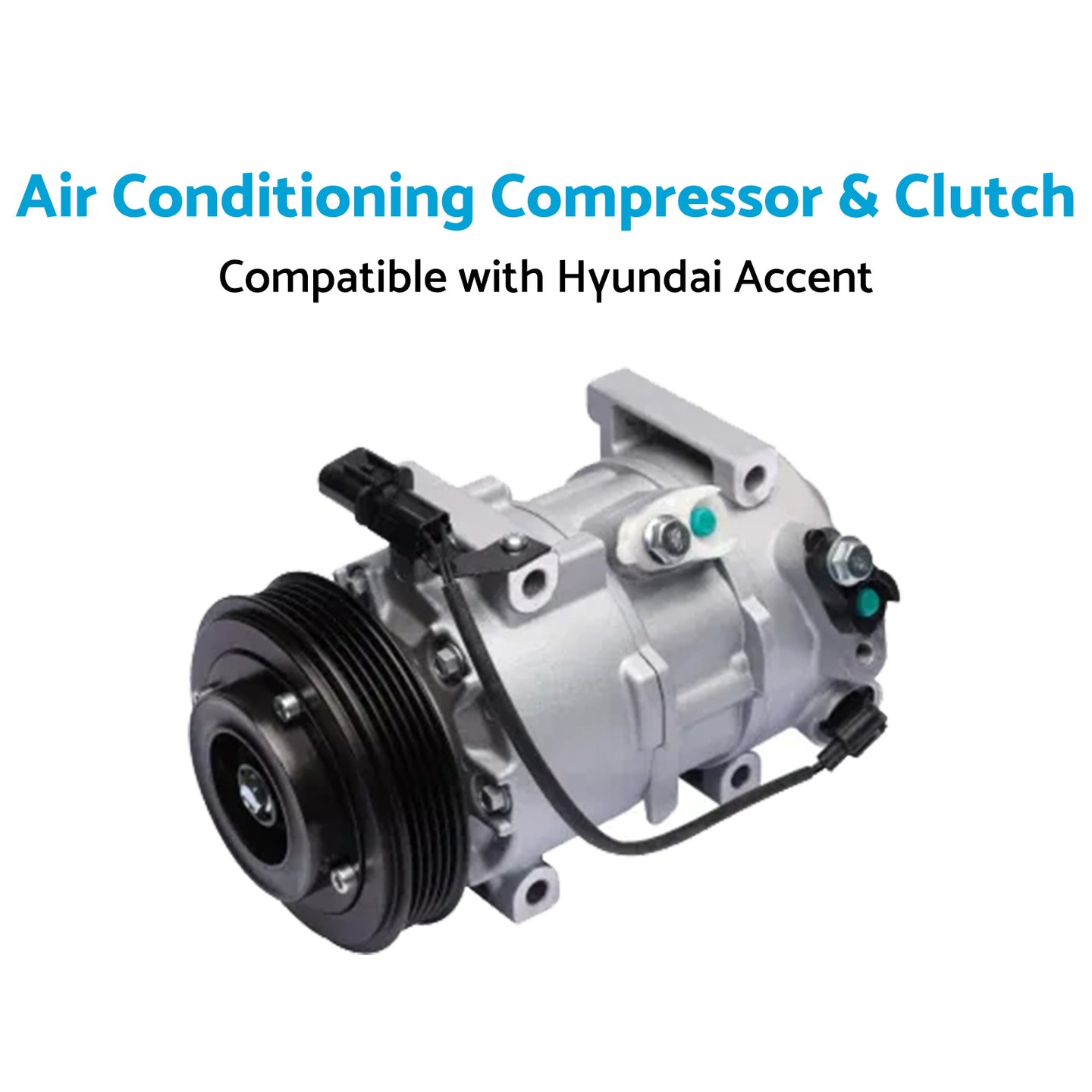 {{ Air Conditioning Compressor  and  Clutch Suitable for Hyundai Accent 14-19 1. 4L }} - Buy Car Parts Online at {{ Kaka Auto Parts }}.