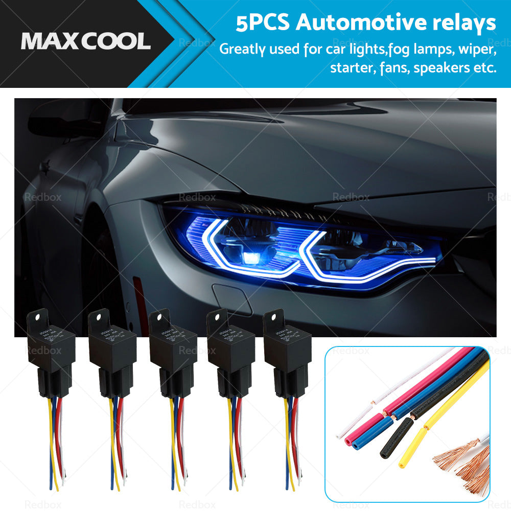 {{ SPDT Automotive Relay With Harness Socket 5x 24V 40A 5 Pin For Car Yacht Caravan }} - Buy Car Parts Online at {{ Kaka Auto Parts }}.