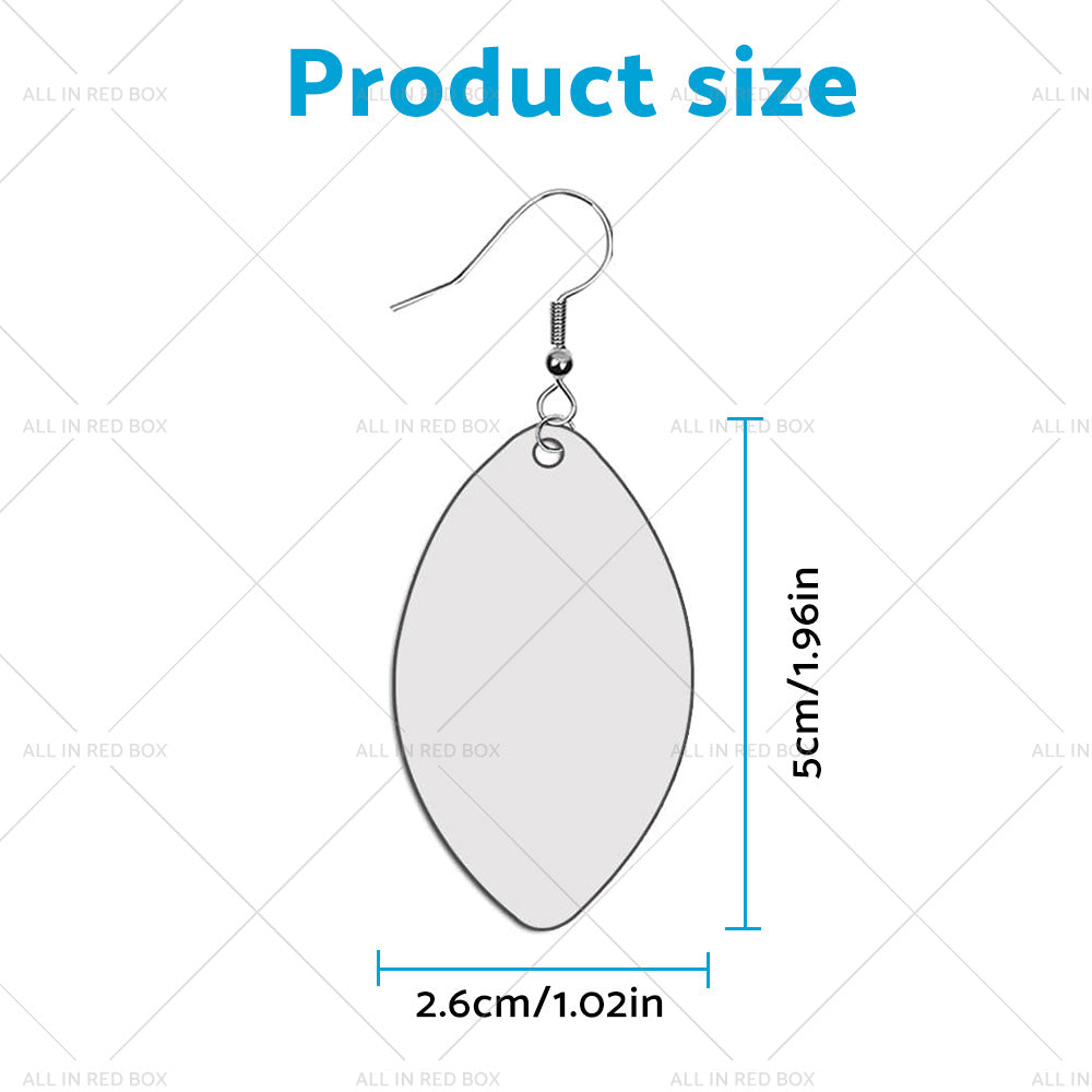 {{ 48PCS Sublimation Blank MDF Rugby Earring Double-Sided w  Hook and Jump Ring DIY }} - Buy Car Parts Online at {{ Kaka Auto Parts }}.