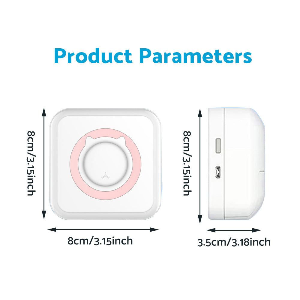 Mini Pocket Thermal Printer Suitable For Wireless Bluetooth Photo Paper Inkless Printing