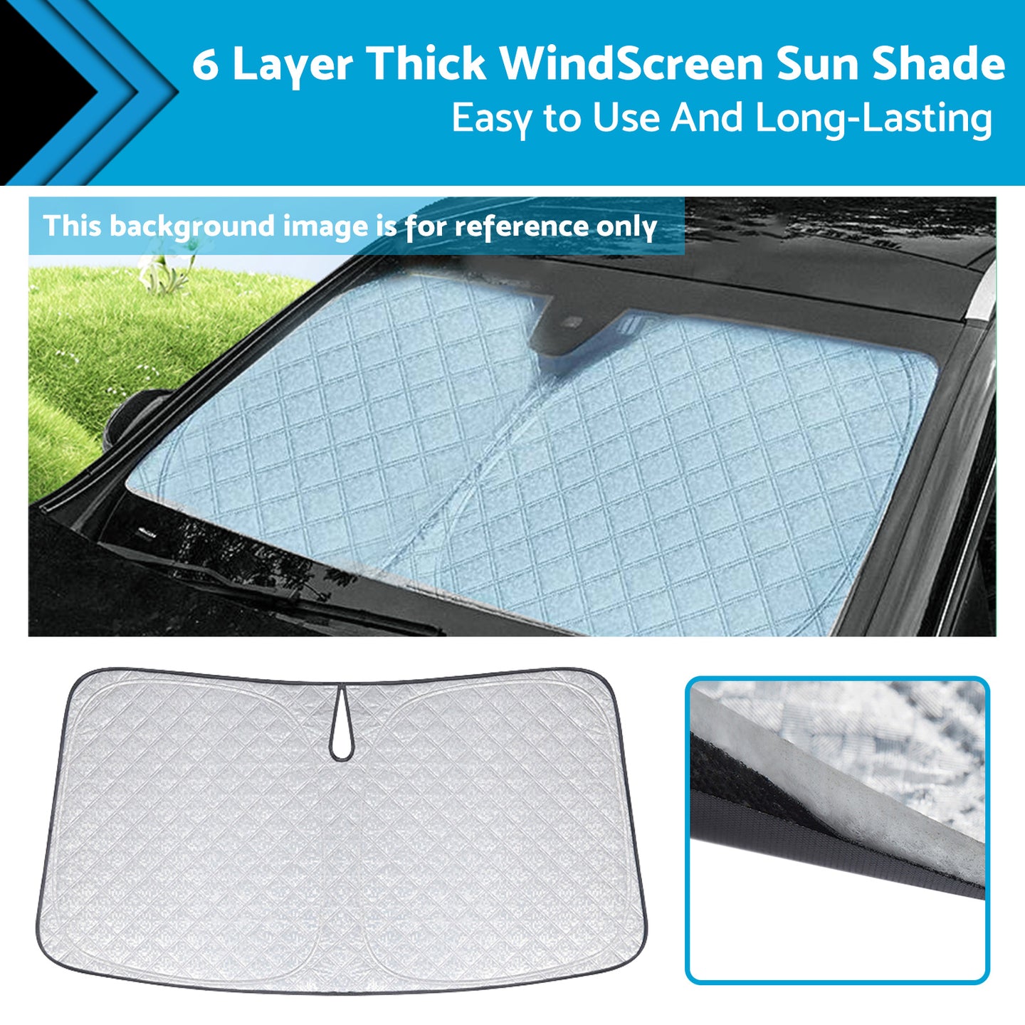 {{ 6 Layer WindScreen Sun Shade Suitable for Kia Carnival 2014-2024 UV Protection }} - Buy Car Parts Online at {{ Kaka Auto Parts }}.