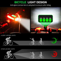 LED Bicycle Headlight with Horn and Speedometer USB-Rechargeable Front Bike Light Suitable For Bicycles