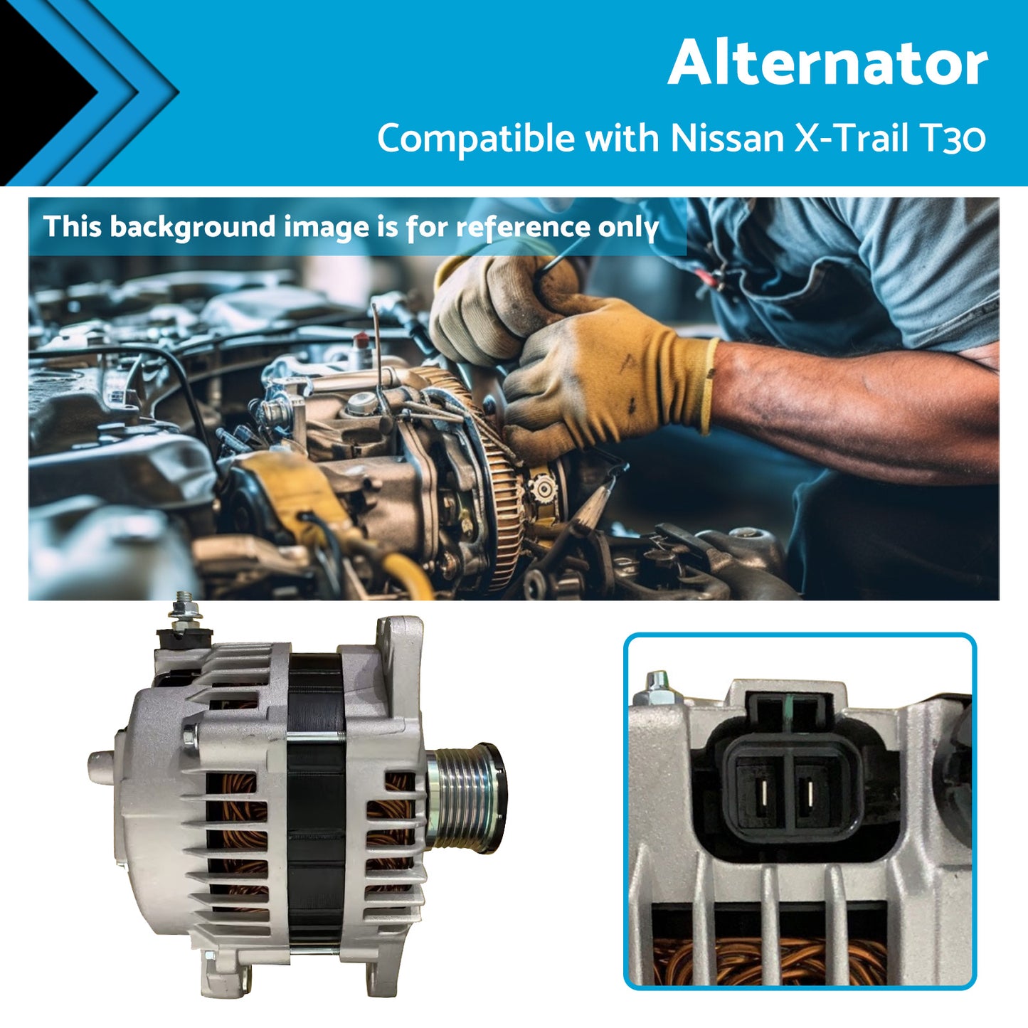 {{ Alternator A3TB2981 Suitable For Nissan X-Trail T30 T31 Engine QR25DE 2. 5L 98-14 }} - Buy Car Parts Online at {{ Kaka Auto Parts }}.