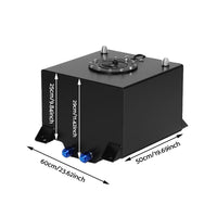 20 Gallon 80 Litre Black Aluminum Fuel Cell With Sending Unit Suitable For Universal Automotive Applications