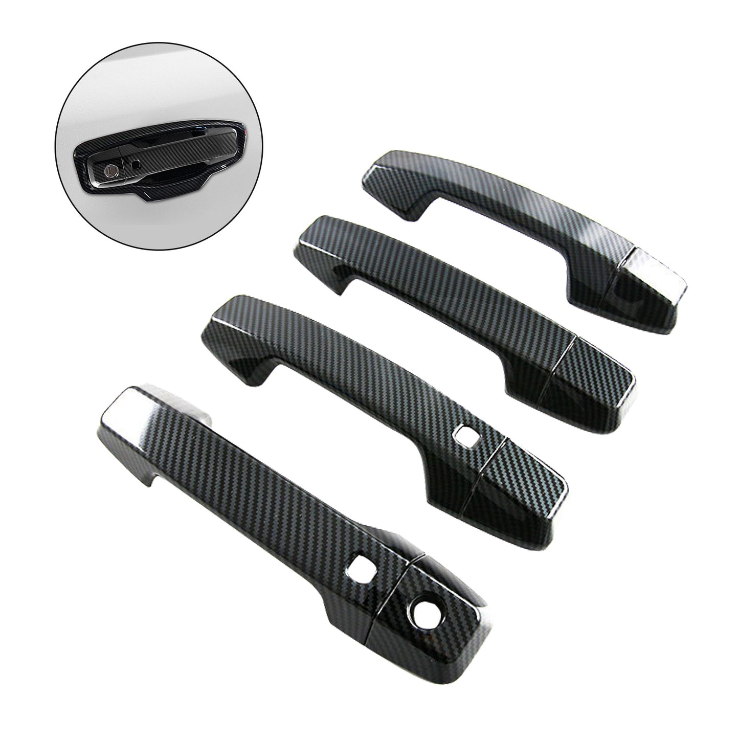 Side Door Handle Covers Suitable For Mitsubishi Triton L200 23-25 Carbon Fiber