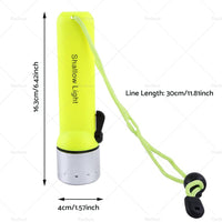 2pack Waterproof Bright LED Scuba Diving Underwater Flashlight Torch Light Lamp