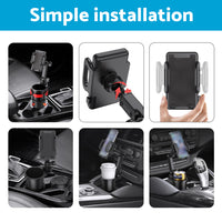 2-in-1 Universal Car Cup Holder Phone & GPS Mount Suitable For Adjustable 360° Angle