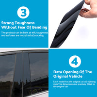 8x Black Pillar Post Cover Trims Suitable For Honda Civic Sedan 2012-2015