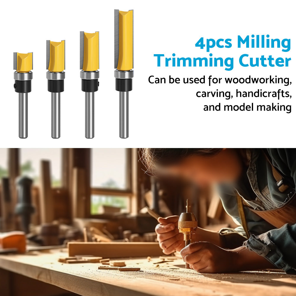 {{ 4pcs 1 4 Shank Top Bearing Flush Trim Pattern Router Bit Set Milling Cutter Kit }} - Buy Car Parts Online at {{ Kaka Auto Parts }}.