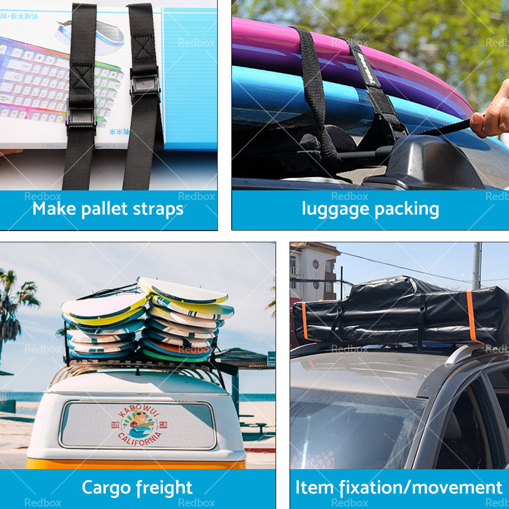 {{ 2/4pcs Metal Buckle Cam Tie Down Strap Heavy Lugga Cargo Ratchet Lashing Rope 2M }} - Buy Car Parts Online at {{ Kaka Auto Parts }}.