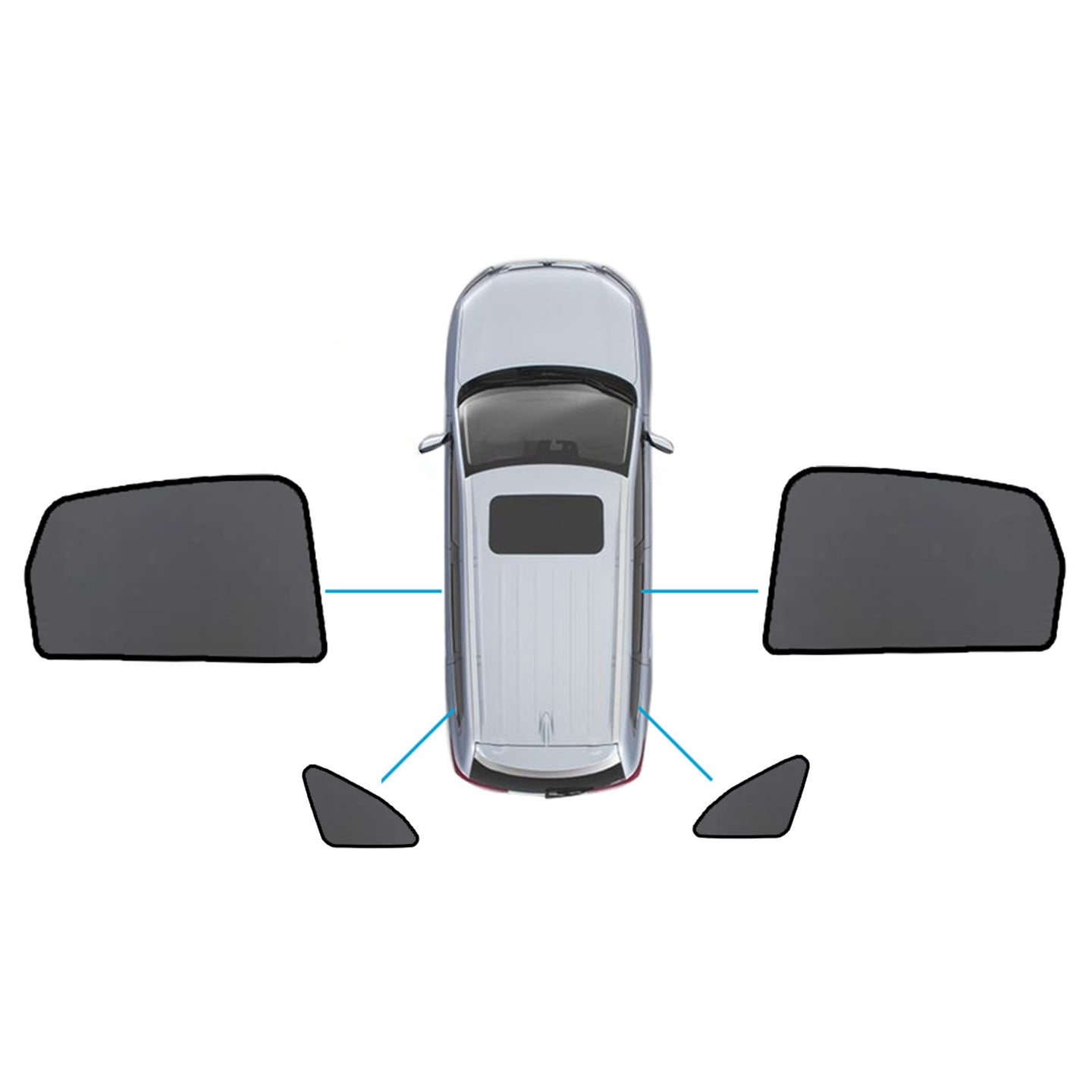 {{ Magnetic Mesh Sun Blind Shades Suitable for Audi Q5 8R 2009–2016 On Front Rear }} - Buy Car Parts Online at {{ Kaka Auto Parts }}.