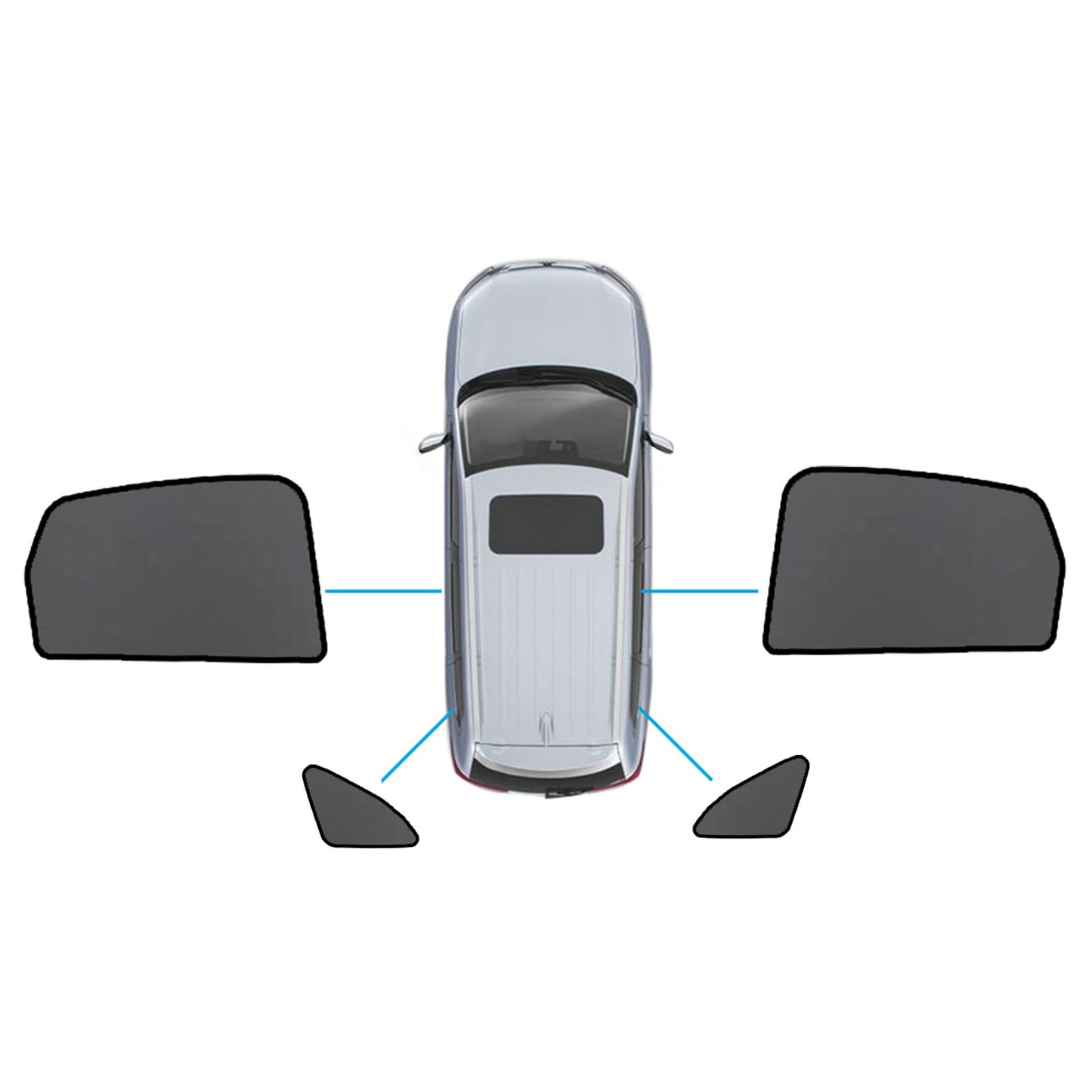 {{ Magnetic Mesh Sun Blind Shades Suitable for Audi Q5 8R 2009–2016 On Front Rear }} - Buy Car Parts Online at {{ Kaka Auto Parts }}.