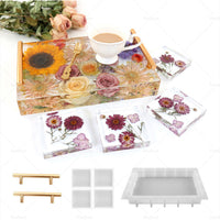 {{ Silicone Epoxy Resin Casting Tray Mold 13. 5 inch  Deep Rectangle Mold4 Coaster Mold }} - Buy Car Parts Online at {{ Kaka Auto Parts }}.