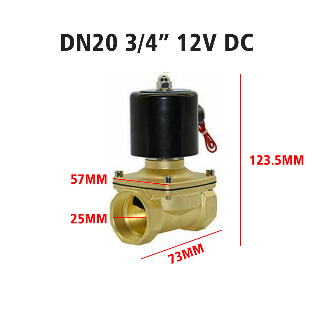 {{ 2 Way Electric Solenoid Valve Water Air Brass N/C Gas Oil Normally Closed DC 12V }} - Buy Car Parts Online at {{ Kaka Auto Parts }}.