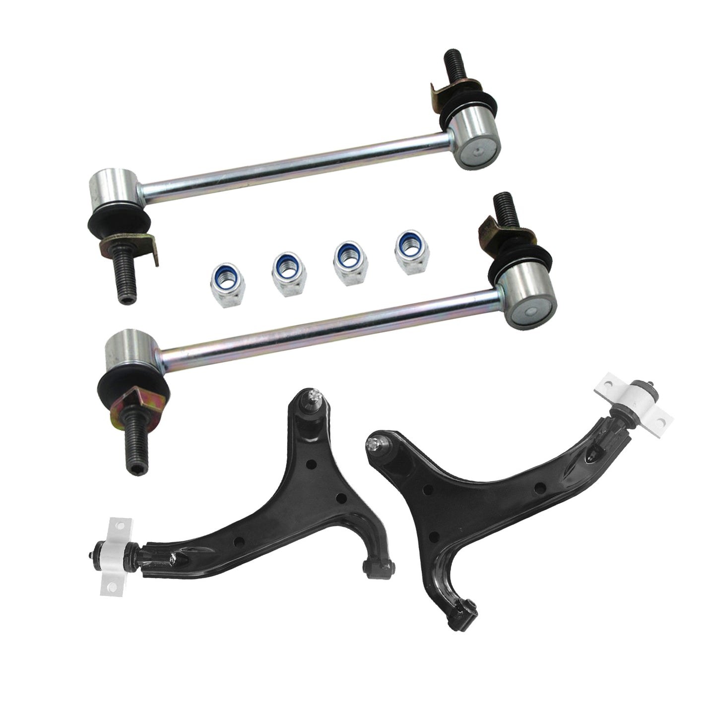Front LH+ RH Lower Control Arm&Sway Bar Link Set Suitable For Nissan Elgrand E51