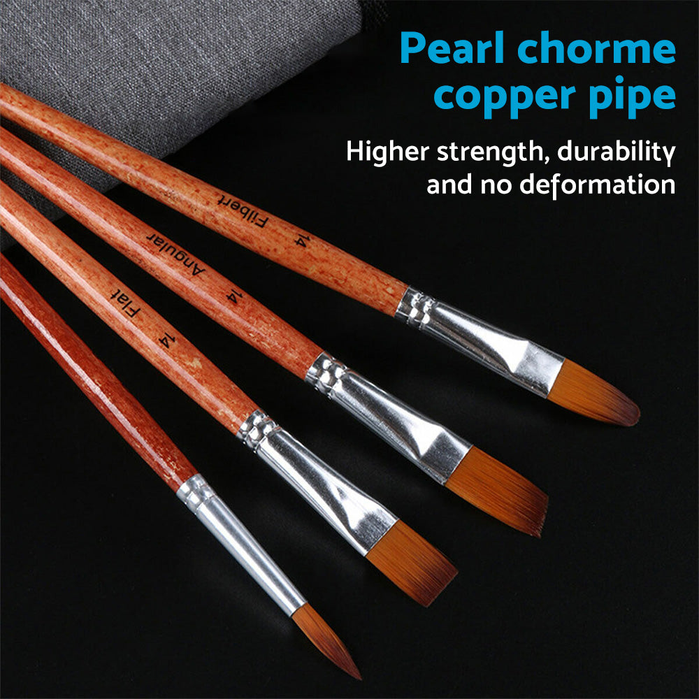 25 Pcs Artist Paint Brushes Watercolour Acrylic Oil Painting Brush With Case Set