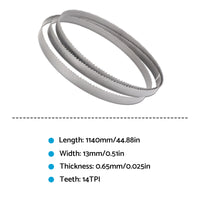 1140mm x 13mm Bi-Metal Band Saw Blade 14 TPI Suitable For Metal Cutting