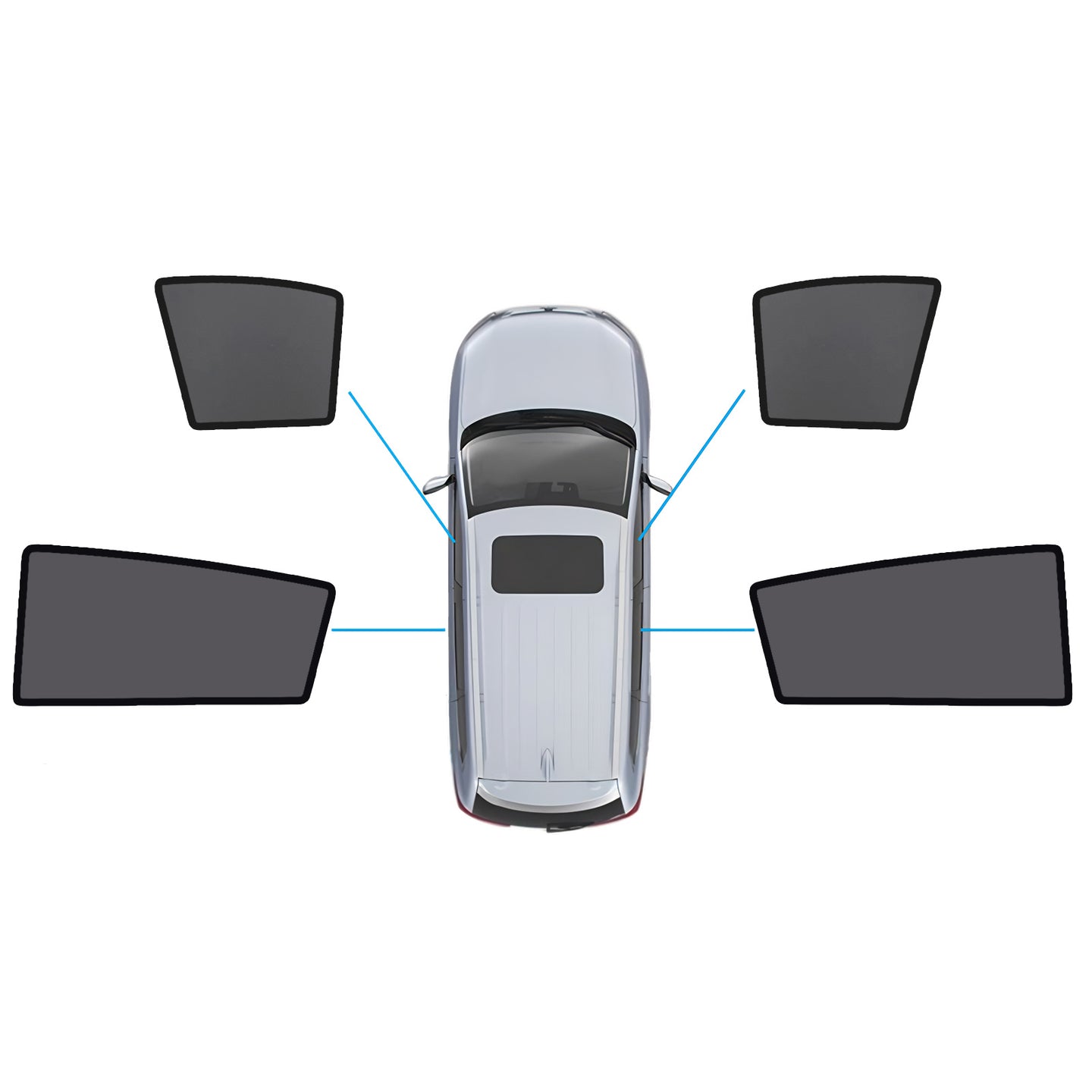 {{ Magnetic Sun Shades Suitable For Nissan Tiida 2004-2010 C11 Hatch Front Windows }} - Buy Car Parts Online at {{ Kaka Auto Parts }}.