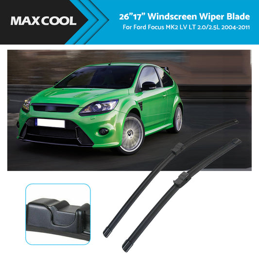 {{ Pair Front Windscreen Wiper Blades 26 inch   17 inch  Fits For Ford Focus MK2 2004-2011 }} - Buy Car Parts Online at {{ Kaka Auto Parts }}.