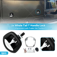{{ 2pcs Whale Tail Lock or Compression Lock Black w or  Chrome Handle Trailer Ute Toolbox }} - Buy Car Parts Online at {{ Kaka Auto Parts }}.