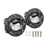 2x 3inch Flush Mount LED Work Light Bar Reverse Fog Lamp 4WD White Yellow 8D Len