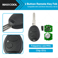 {{ 2 Button Remote Key Fob 433MHz ID73 Suitable For Land Rover Discovery 2 99-04 }} - Buy Car Parts Online at {{ Kaka Auto Parts }}.