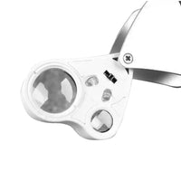 Jewelry Loupe Magnifier 30X 60X With LED Light 2 Lens Illuminated Jewelers Eye Loupe