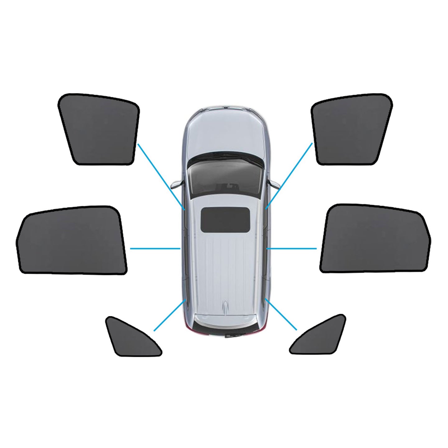 {{ Magnetic Mesh Sun Blind Shades Suitable for Audi Q5 8R 2009–2016 On Front Rear }} - Buy Car Parts Online at {{ Kaka Auto Parts }}.