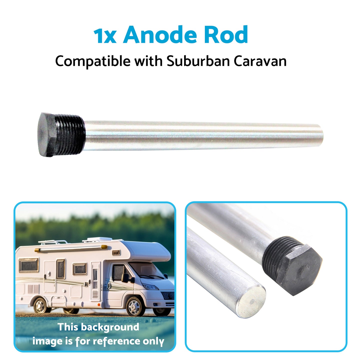 {{ 1x Anode Rod Suitable for Suburban Caravan Hot Water Service Anode SW6DA }} - Buy Car Parts Online at {{ Kaka Auto Parts }}.