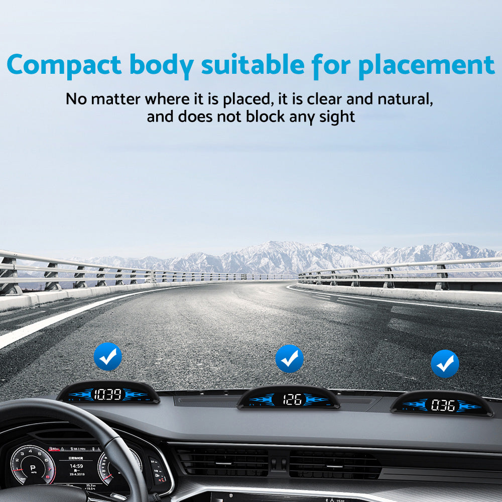 Car HUD Head-Up Display LCD Digital GPS Speedometer with Overspeed Alarm Universal