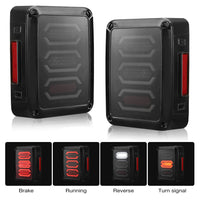 Smoked LED Tail Lights Rear Lamp Suitable For Jeep Wrangler JK 2007-2017