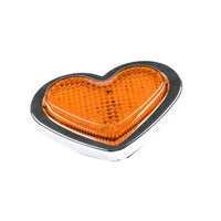 Heart Pair 12V LED Side Marker Indicators Clear Flash Amber