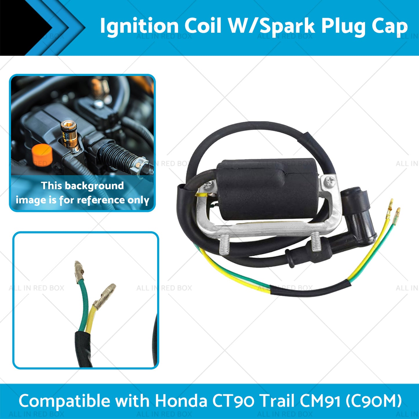 {{ Ignition Coil W or Spark Plug Cap Suitable for Honda CT90 Trail CM91  C90M }} - Buy Car Parts Online at {{ Kaka Auto Parts }}.