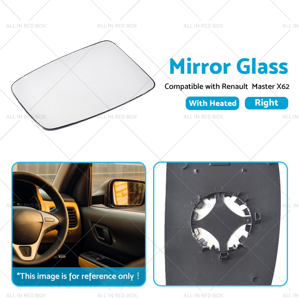 {{ Right Mirror Glass Suitable for Renault Master X62 2010-2019 Heated Convex base }} - Buy Car Parts Online at {{ Kaka Auto Parts }}.