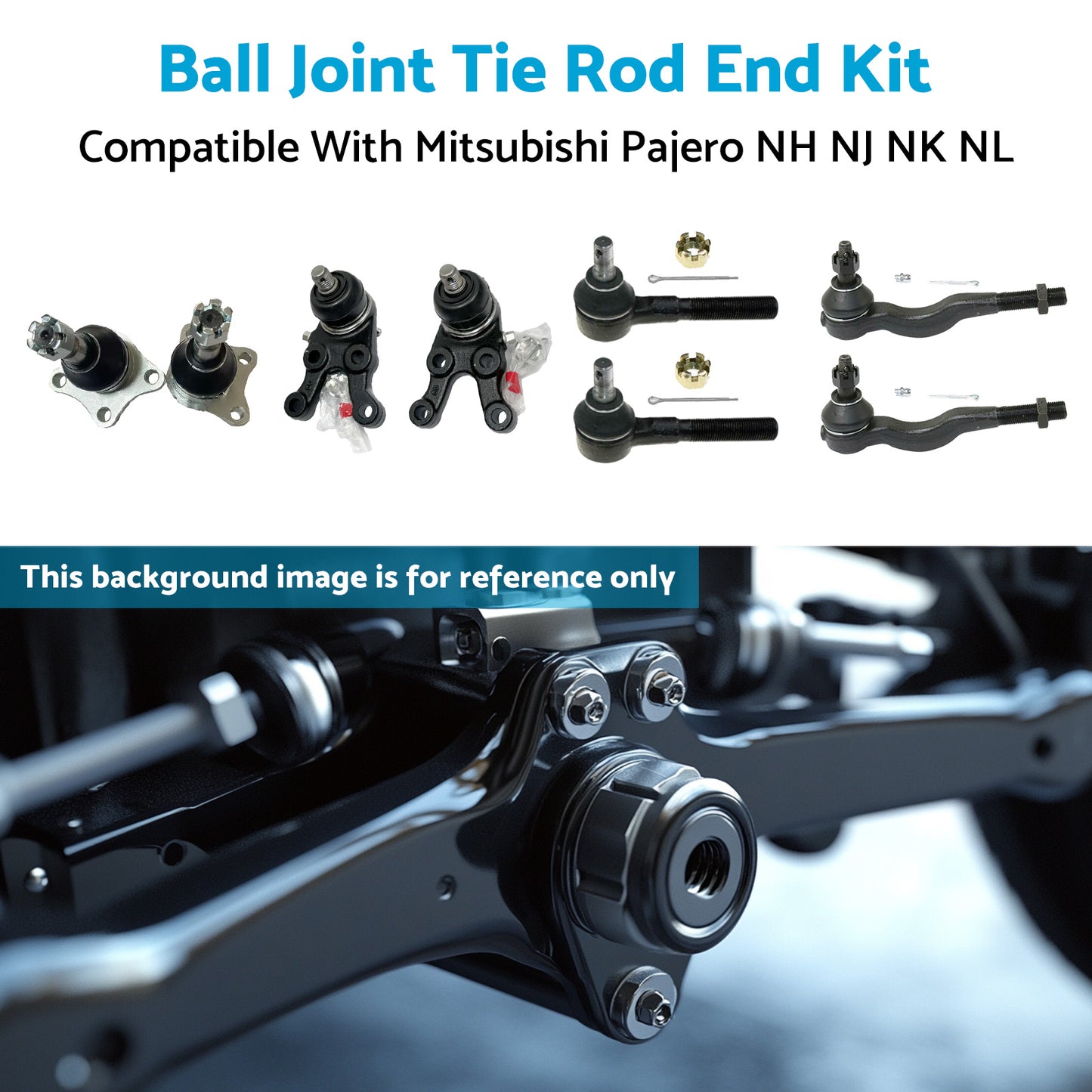 {{ Ball Joint Tie Rod End Kit Suitable for Mitsubishi Pajero NH NJ NK NL 4WD 91-00 }} - Buy Car Parts Online at {{ Kaka Auto Parts }}.