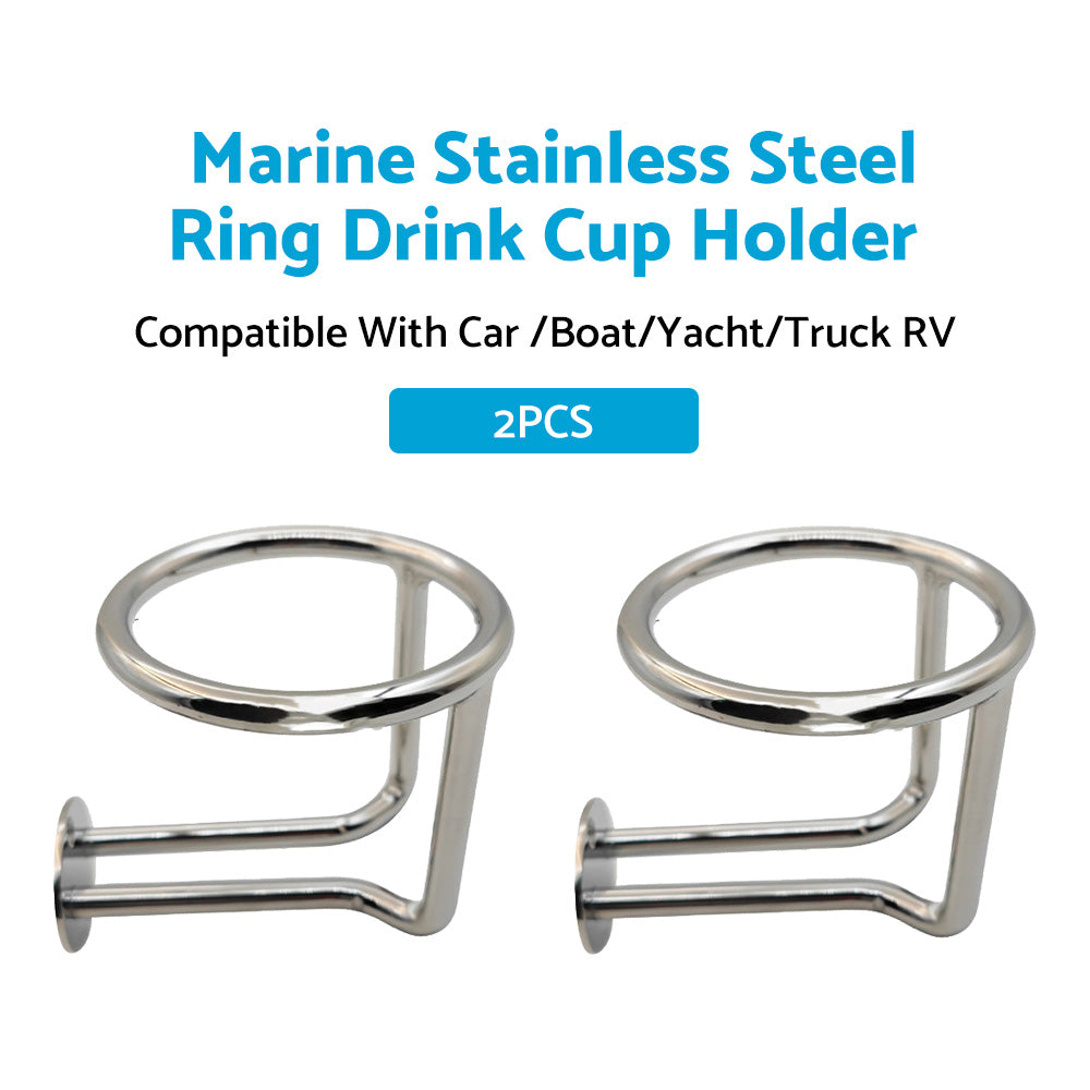{{ 2X Marine Stainless Steel Ring Drink Cup Holder for Car  Boat Yacht Truck RV }} - Buy Car Parts Online at {{ Kaka Auto Parts }}.