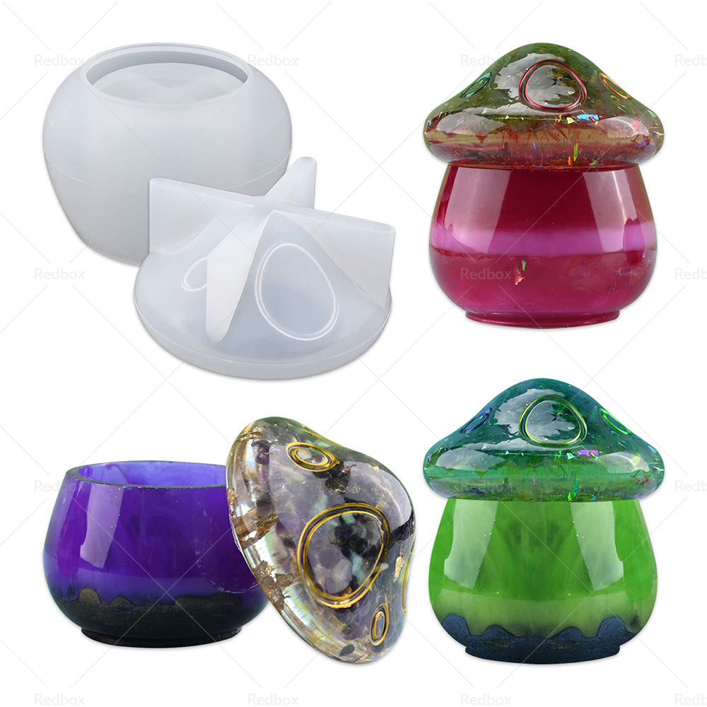 {{ Mushroom Jars with Lid Silicone Epoxy Resin Mold Storage Candy Jewelry Box DIY }} - Buy Car Parts Online at {{ Kaka Auto Parts }}.