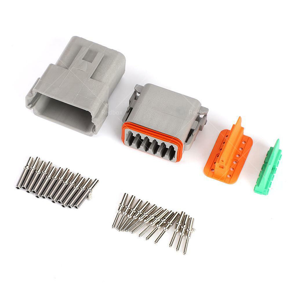 {{ Deutsch DT 12-Way 12 Pin Electrical Connector Waterproof Plug Kit Male  and  Female }} - Buy Car Parts Online at {{ Kaka Auto Parts }}.