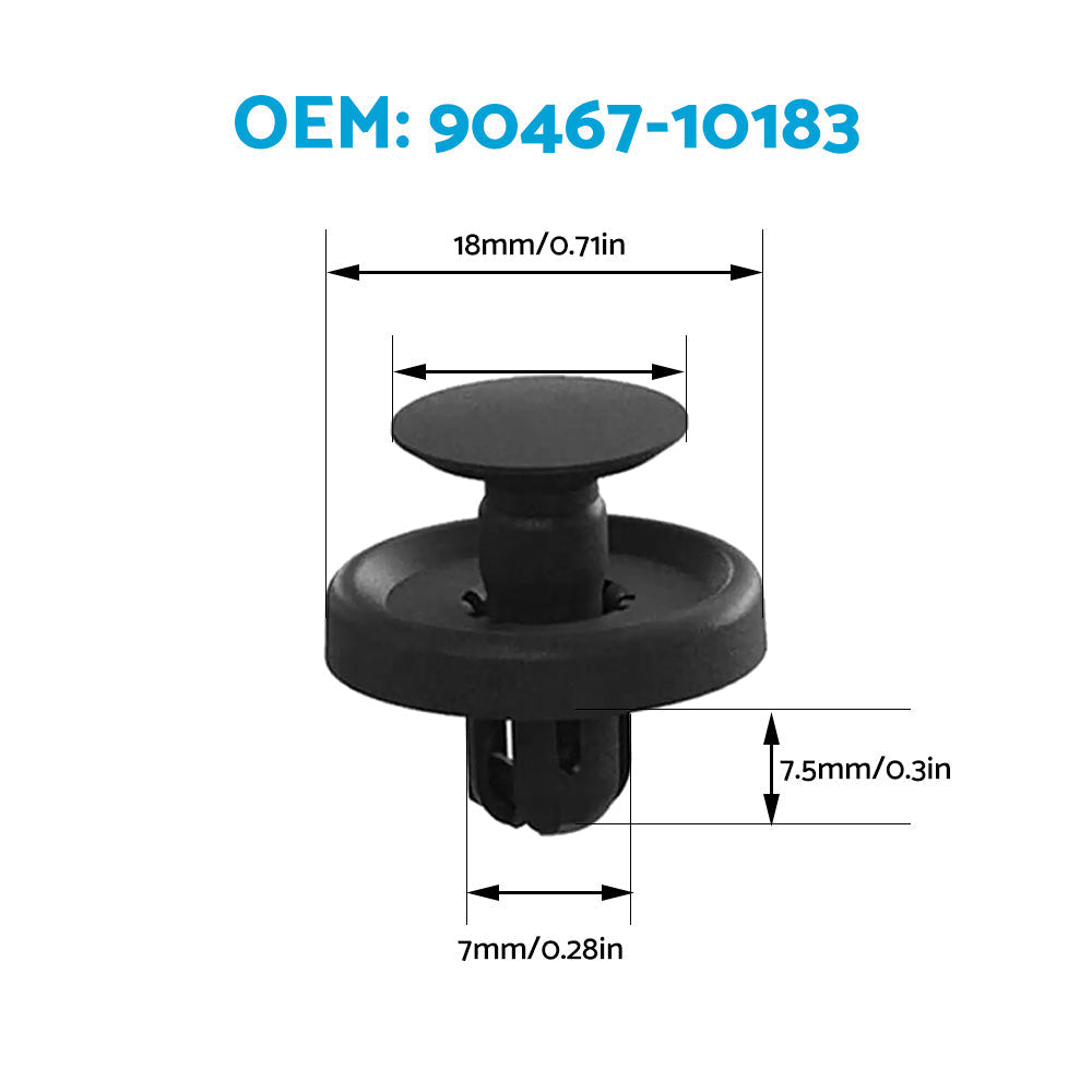 100PCS Panel Clip Lock Nut Splash Guard Push Rivet Suitable For Toyota Lexus