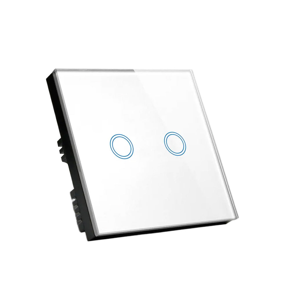 87x87mm LED Touch Wall Light Switch 2-Gang 1-Way Suitable For Home & Office Installation
