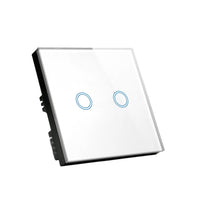 87x87mm LED Touch Wall Light Switch 2-Gang 1-Way Suitable For Home & Office Installation