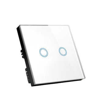 compare product 87x87mm LED Touch Wall Light Switch 2-Gang 1-Way Suitable For Home & Office Installation